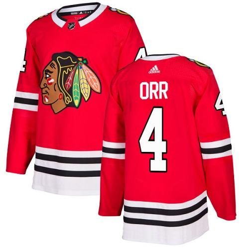 Adidas Men Chicago Blackhawks #4 Bobby Orr Red Home Authentic Stitched NHL Jersey->chicago blackhawks->NHL Jersey